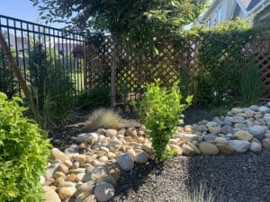 Completed landscaping, Collins House, Meridian, Idaho