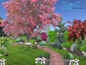 Initial concept design left side with tree, North Eagle Residence, Idaho